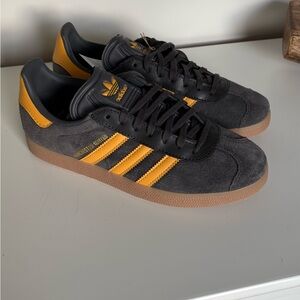 Adidas Black and Orange Gazelle Sneakers